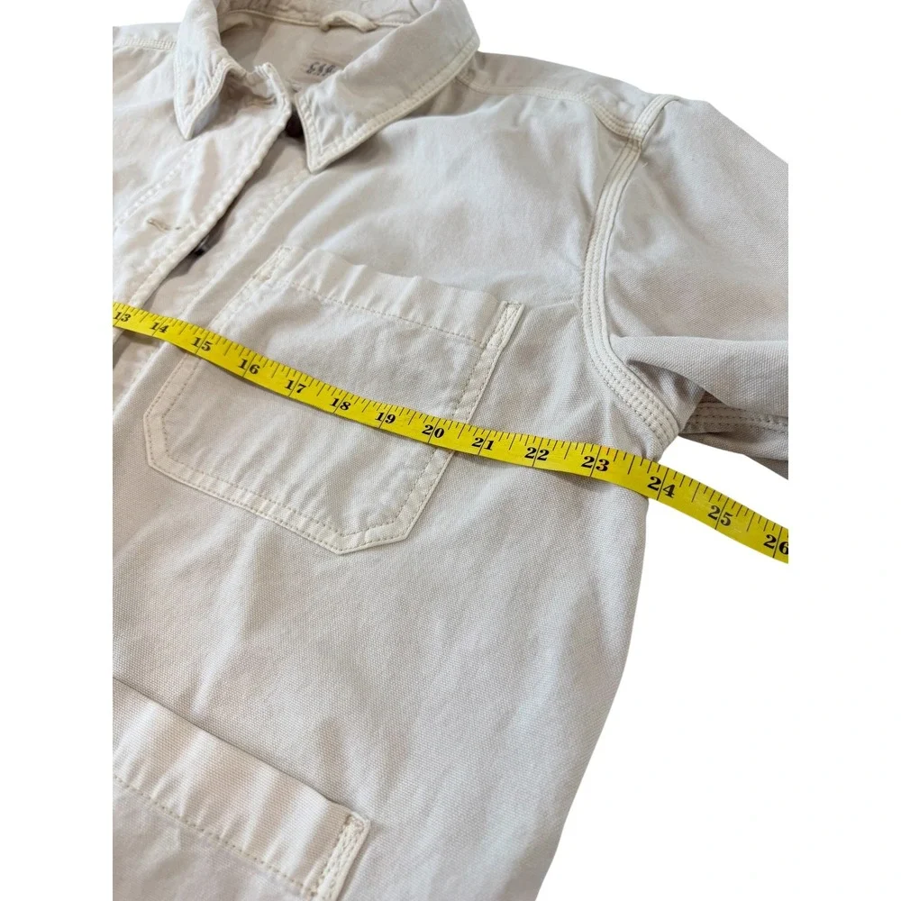 Gap Womens Cream Utility Chore Jacket Large Workwear‎ Cotton Blend